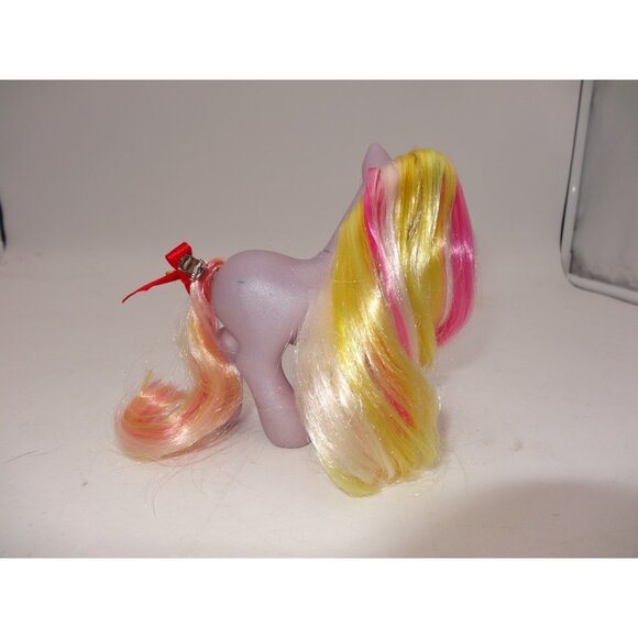 My Little Pony MLP Triple Treat 2002 Purple w Pink Yellow Mane Tail - Picture 6 of 7